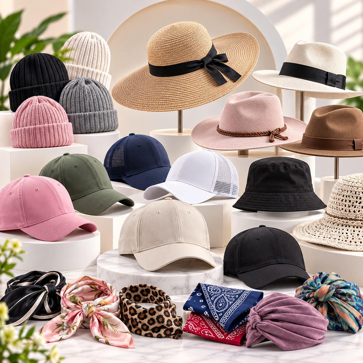 Portada de gorras, gorros, sombreros y pañuelos