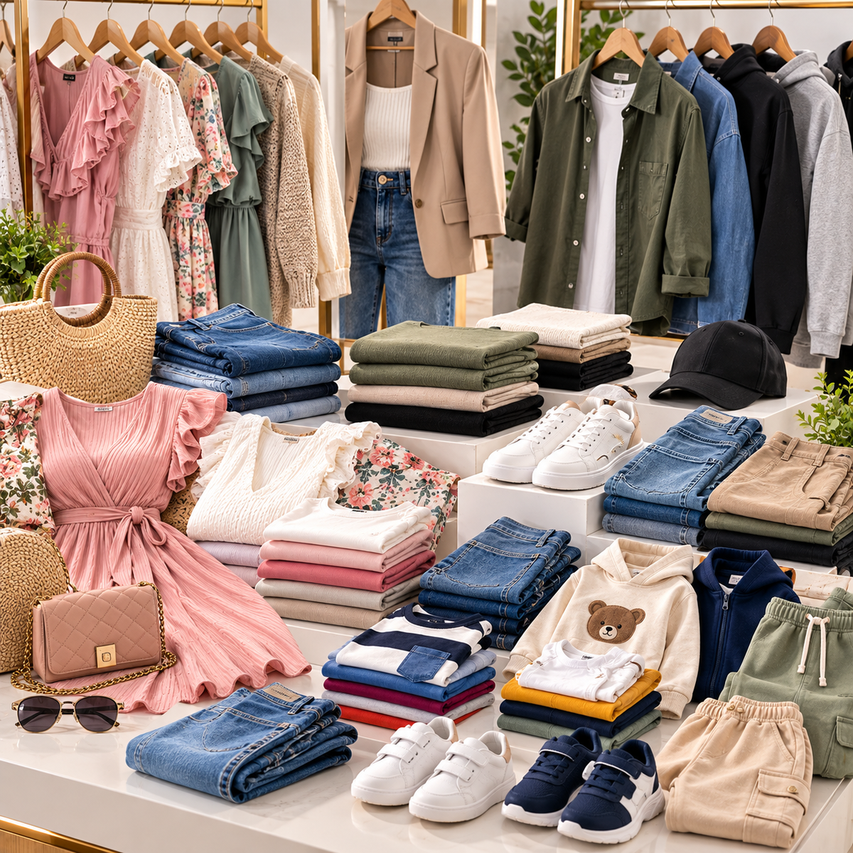 Escaparate de moda y accesorios