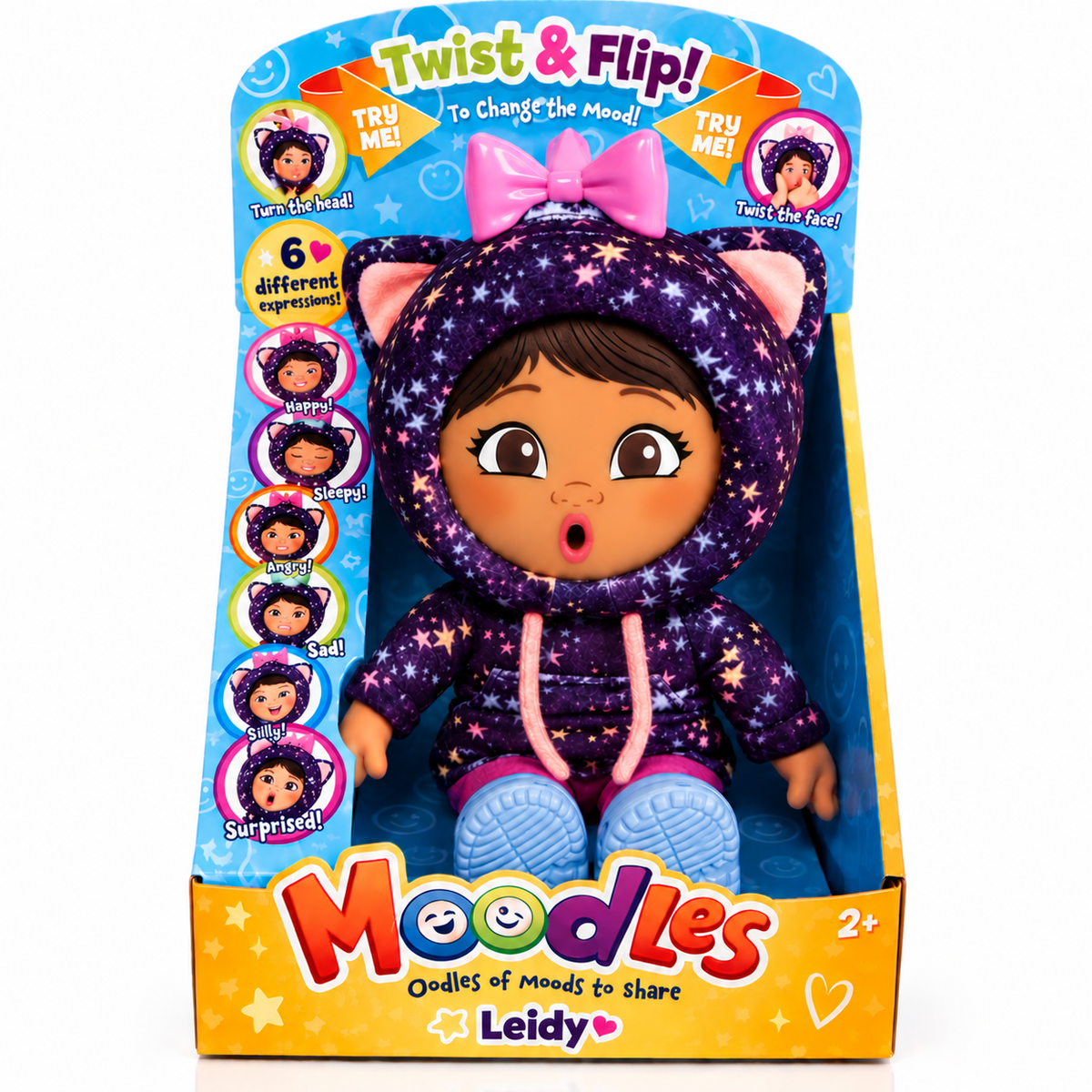 Moodles Aria Doll – 6 Changing Facial Expressions – Interactive Emotions Doll Ages. Muñeca 6 expresiones