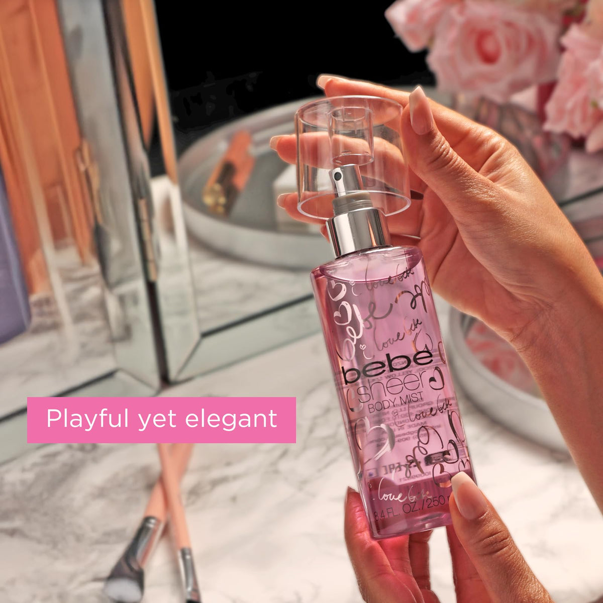 Bebe Sheer Eau de Parfum Spray for Woman - Long Lasting Amber Floral Womens Fragrance - Notes of Citrus Cocktail, Pink Peony and Sandalwood Perfume for Women - 3.4 oz