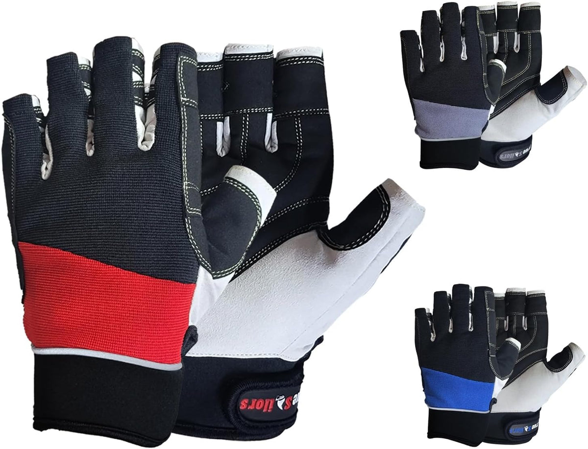 True Sailors Sailing Gloves Kayaking Yachting Dinghy Rope Fishing Tool Short Finger Glove