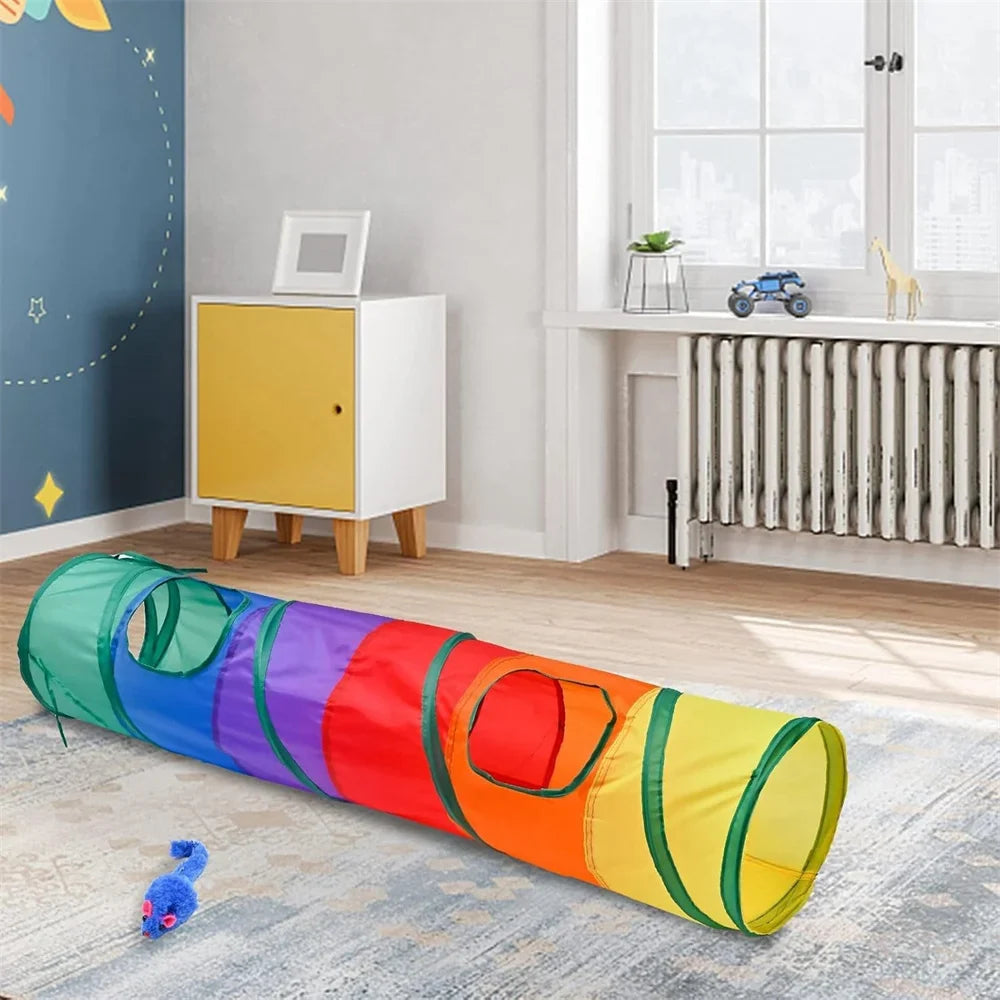 Tubo De Túnel Para Gatos, Túnel Para Gatitos, Juguetes Para Mascotas Para Gatos Aburridos,2-Hole  Juguete Con Agujero De Peek