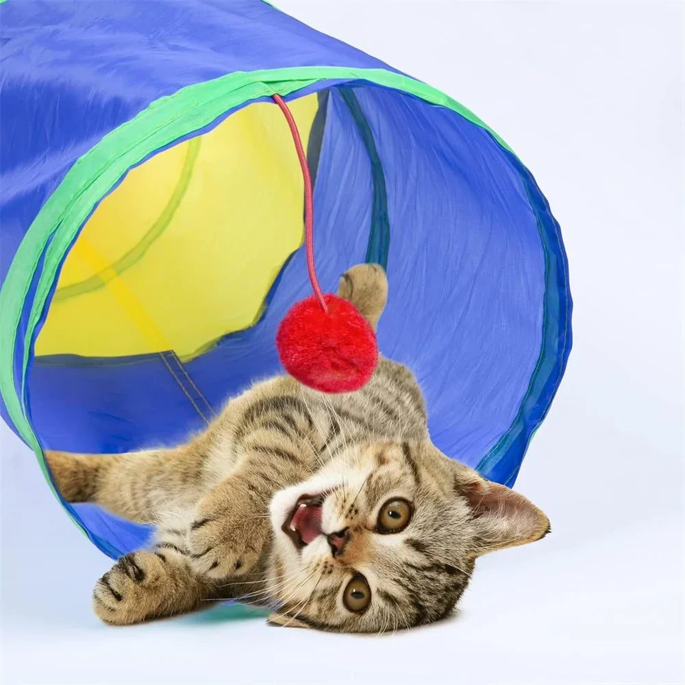 Tubo De Túnel Para Gatos, Túnel Para Gatitos, Juguetes Para Mascotas Para Gatos Aburridos,2-Hole  Juguete Con Agujero De Peek