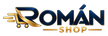 Logotipo ROMÁN SHOP en azul marino y dorado